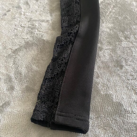 DIVIDED Black Bodycon Dress with Lace Sleeves Size 4 Romantic Goth Dark Fairy - Picture 5 of 7